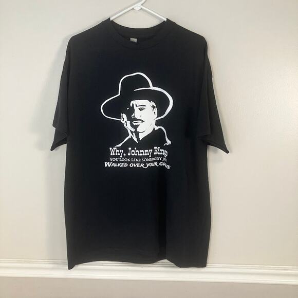 Johnny Ringo Val Kilmer Tombstone Movie Quote T-Shirt Gildan Black Mens XL - Picture 1 of 7
